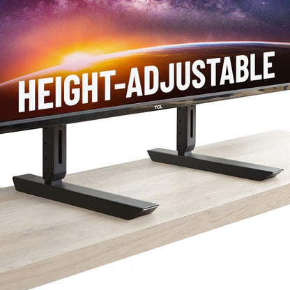 Universal TV Stand - Fits 49” to 77” Tvs up to 100Lbs - Adjustable Height & Wobble-Free Design - Flat Base Compatible with Soundbars1