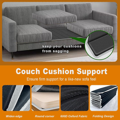 Heavy Duty Couch Cushion Support Board to Fix Sagging Sofas, 17"X66" Sofa, Thick Boards Add Strong Seat Supports, Stays in Place, Replacement Stuffing under Couches, Black3