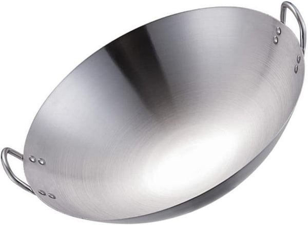 Stainless Steel Wok 12.00In round Bottom Wok Large Capacity Frying Pan for Gas Stove Chinese for Stir Frying Bbq Fried Potatoes Scrambled Eggs1