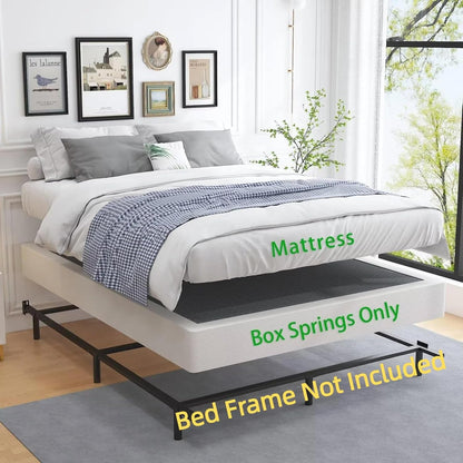 7 Inch Box Spring Queen Mattress Foundation with Easy Clean Cover | 3000Lbs Weight Capacity, Heavy Duty Metal, Non-Slip, No Noise, Easy Assembly5