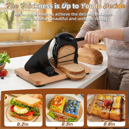 Manual Bread Slicer for Homemade Bread with 20 Bags and Acrylic Cover2