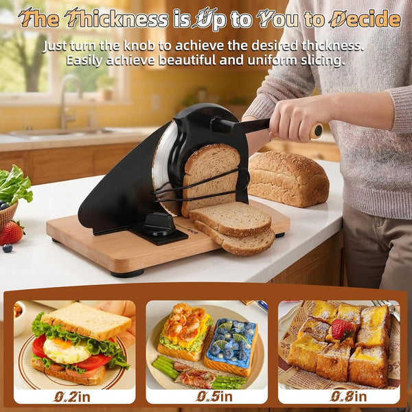 Manual Bread Slicer for Homemade Bread with 20 Bags and Acrylic Cover2