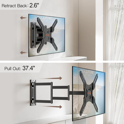 Long Arm TV Wall Mount for 26-65" Tvs, Max VESA 400X400, 77 Lbs Load | 37.4In Long Extension, Full Motion Swivel & Tilt, Durable Wall Bracket for Household Flat Screen Tvs2