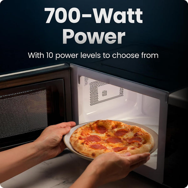 Countertop Microwave Oven 0.7 Cu. Ft., 700 Watts with 10 Power Levels, 6 Cooking Presets with One-Touch Express Cook, Eco Mode, Child Safety Lock, & Mute Button - Black4