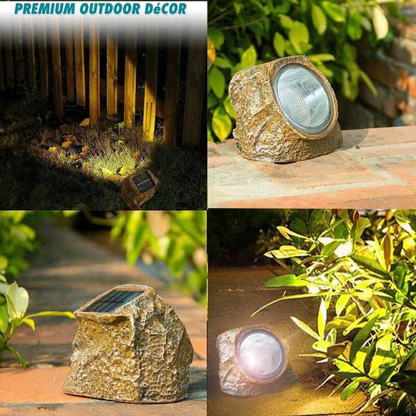 Solar Garden Rock Lights Outdoor, 2 Pack 10 LED Waterproof Solar Powered Rock Light，Yard Landscaping Spotlights, for Indoor and Outdoor Decoration6