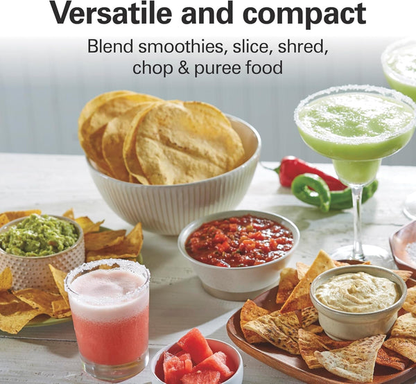 Stack & Snap 4-Cup Mini Food Processor & Vegetable Chopper | 250 Watts | Stainless Steel Quad Blade | Easy-Assembly Leak-Proof Bowl | Slicing, Shredding, and Puree | Black | 705102