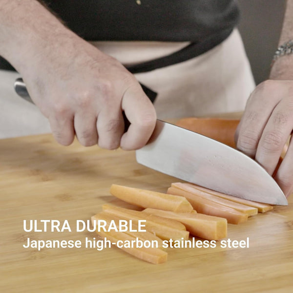6.3-Inch Santoku Knife, Ultra-Sharp, Premium Japanese Carbon Steel, Lightweight, Ergonomic & Award-Winning Design4