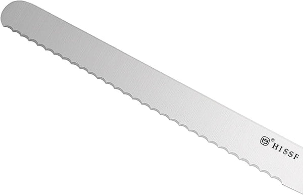 Serrated Bread Knife with Sheath 10 Inch, Black Upgraded Stainless Steel Razor Sharp Wavy Edge Wide Bread Cutter, for Slicing Homemade Bread, Bagels, Cake,Dishwasher Safe3