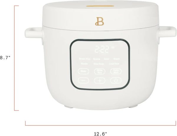 14 Cup Electric Rice Cooker, Programmable Grain Cooker with Automatic Keep Warm, Touch Display, Ceramic Nonstick Inner Pot and Steam Tray (White Icing)9