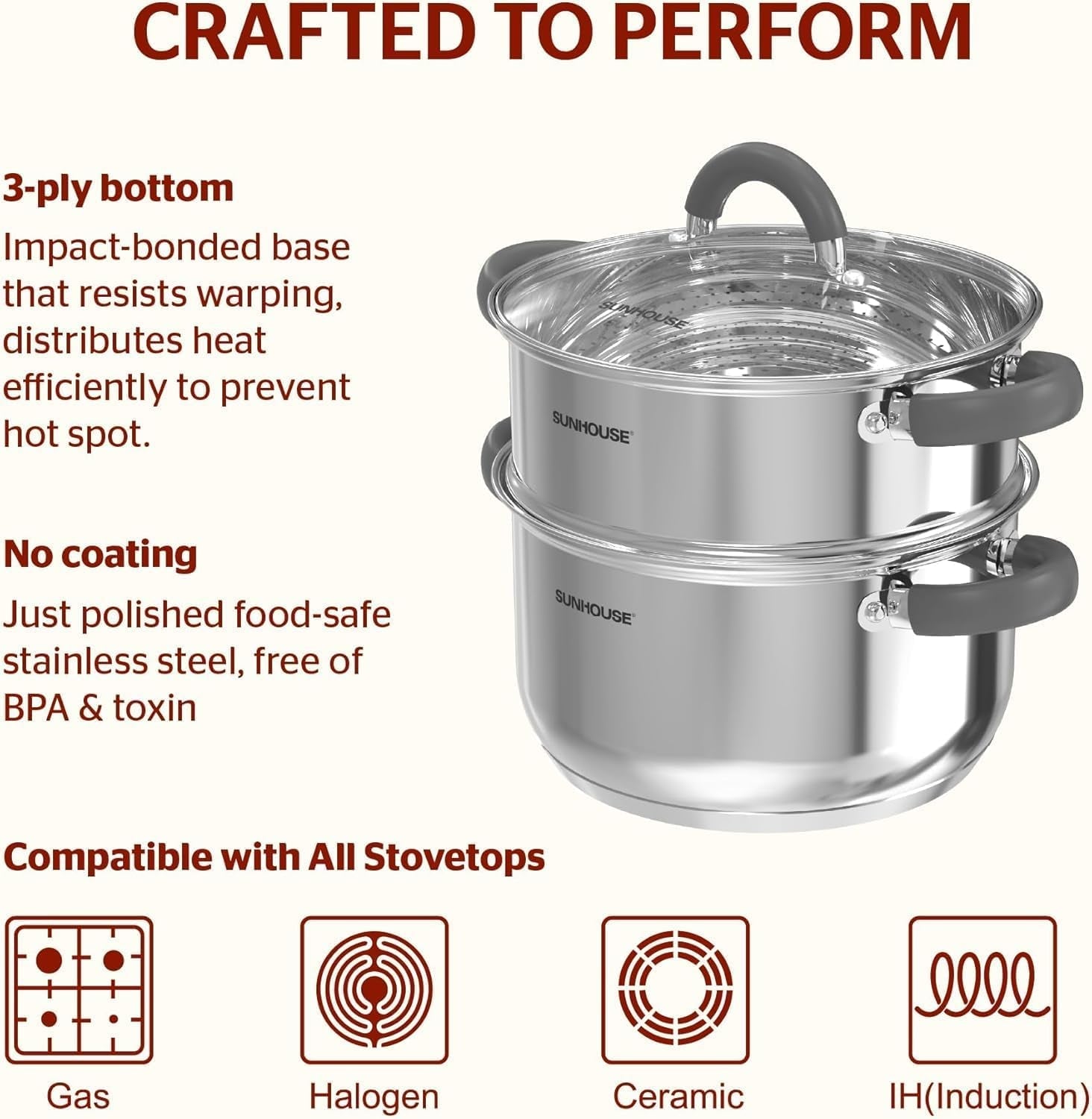 3-quart-stainless-steel-steamer-pot-2-tier-cookware-tempered-glass-lid-stay-cool-silicone-handles-3-ply-bottom-dishwasher-oven-safe-steaming-pot-with-glass-lid-steamer-basket