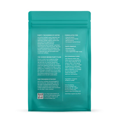FLOW Original Medium Roast Whole Bean (12Oz Bag) | Specialty-Grade USDA Organic Arabica Blend | Third Party Tested for Mold, Mycotoxins & Pesticides2