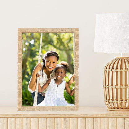 5X7 Gold Metal Linen Pattern Picture Frame2