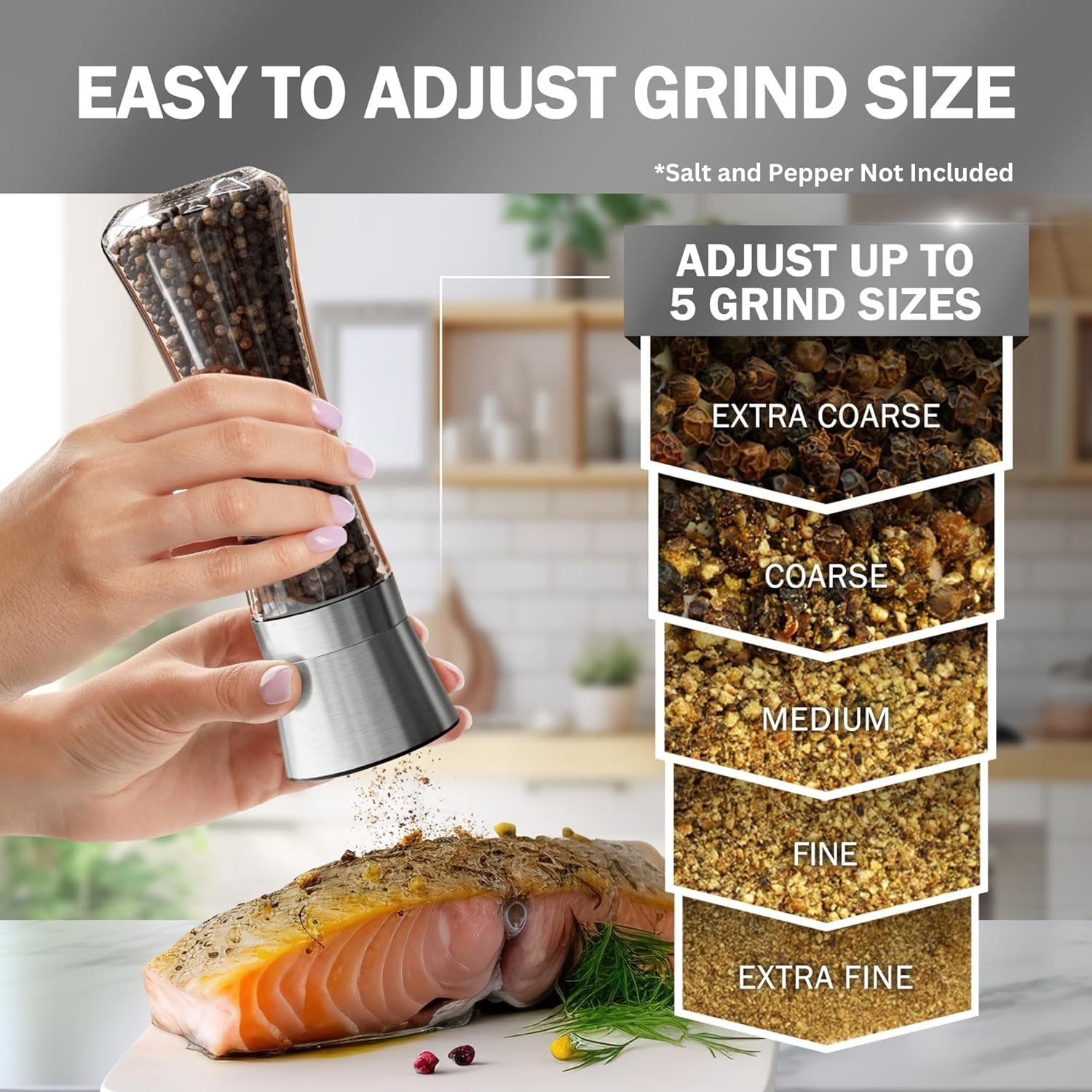 premium-stainless-steel-sea-salt-and-pepper-grinder-set-of-2-adjustable-ceramic-tall-glass-salt-and-pepper-shakers-kitchen-spice-mill-w-funnel-ebook