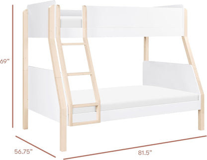 Babyletto Tiptoe Twin-Over-Full Bunk Bed in White and Washed Natural2