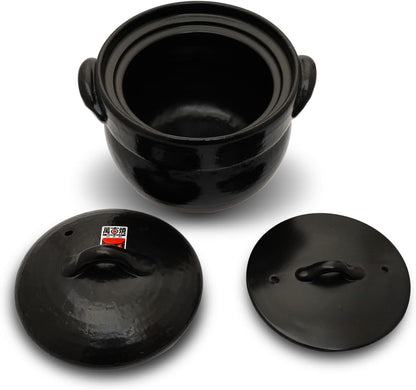 Banko Ware Earthenware Rice Cooker Donabe- Double-Lid Design for Fluffy Rice, English Manual Included for Cooking Rice, Even Heating & Enhanced Flavor Experience, Made in Japan (1-2 Cups)4