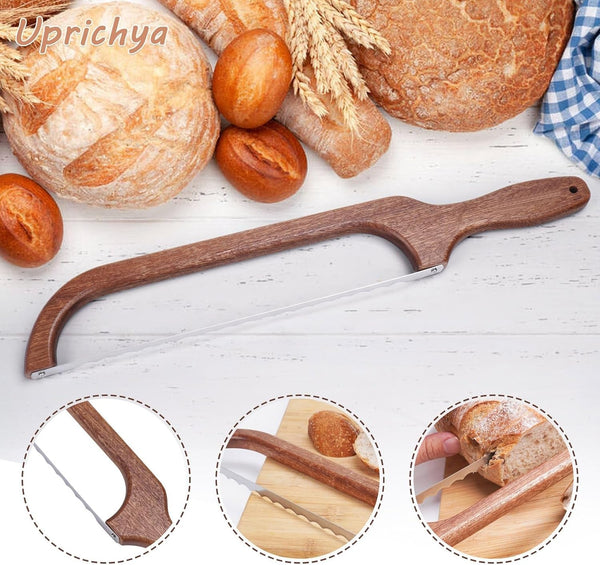 Wooden Bread Bow Knife for Sourdough, Bread Saw for Homemade Bread, Sourdough Knife Slicer for Slicing, Sourdough Bread Cutter7