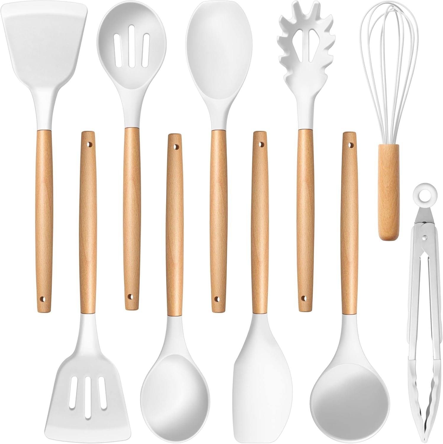 silicone-cooking-utensils-set-with-heat-resistant-wood-handle-10pcs