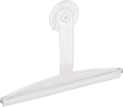 22300 Plastic Plastic Suction Squeegee with Storage Hook Shower, Window, and Mirror Accessory for Master, Guest, Kids' Bathroom Cleaning, 12" X 10", Clear1