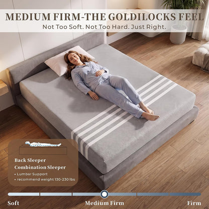 Queen Memory Foam Mattress 12 Inch – Medium Feel, Cooling Gel, Pressure Relief & Back Pain Relief, Fiberglass Free, Certipur-Us, 100-Night Trial - Mattress in a Box2
