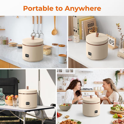 Compact Mini Rice Cooker Small Kitchen 3-Cup (Uncooked) / 6-Cup (Cooked), Non Stick Ceramic Inner Pot Rice Maker, 24H Timer Delay, Auto Keep Warm, 8 Functions Multicooker for Brown Rice, Steam, Soup8