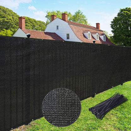 Privacy Screen 6' X 50' Fence Commercial Shade Cover with Brass Grommets Heavy Duty Perfect for Outdoor Back Yard, Black, Customizable8