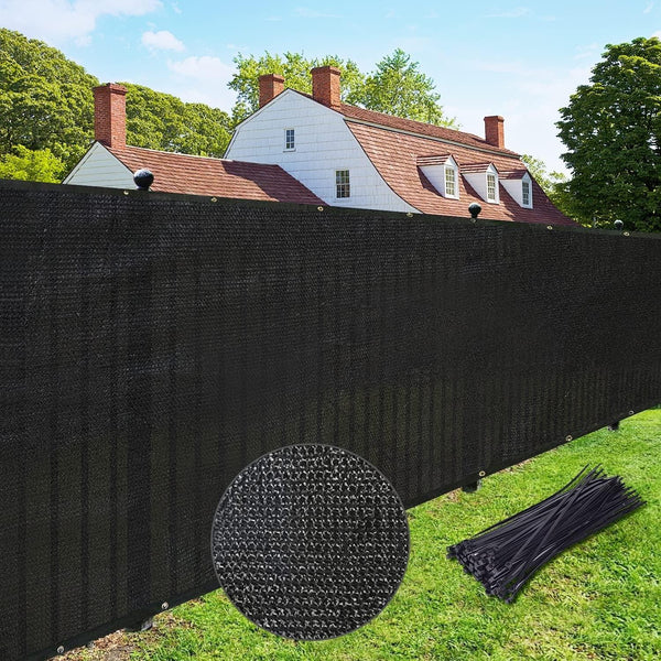Privacy Screen 6' X 50' Fence Commercial Shade Cover with Brass Grommets Heavy Duty Perfect for Outdoor Back Yard, Black, Customizable8