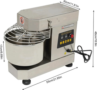 10.5Qt Commercial Food Mixer, 750W Dual Rotating Electric Dough Kneading Machine Kitchen Bakery Equipment with Stainless Steel Bowl & Security Shield for Pizzeria, Restaurant9