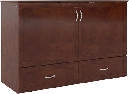 , Hamilton Queen Murphy Bed Chest with 6" Mattress & Drawer, Walnut1