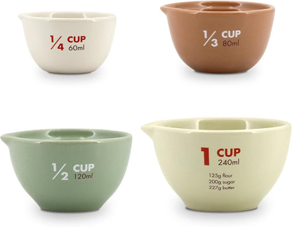 Ceramic Measuring Cups Set of 4, Assorted Colors1