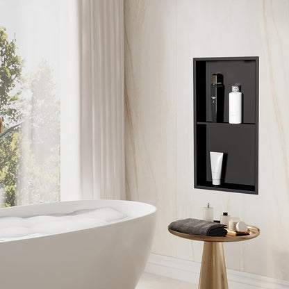 Shower Niche 24" X 12" Black, Stainless Steel Wall Niche7