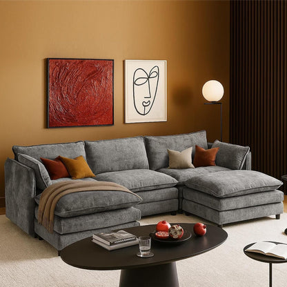 112.7" U Shaped Cloud Sofa Modular Sectional Couch with 2 Ottoman1