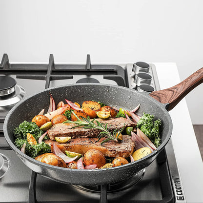 Nonstick Frying Pans, Grey(9.5+11+12.5 Inch) | Swiss Granite Coating, Free of PFOA&PFOS, Compatible with All Stoves Including Induction Cooktops, Easy to Clean7