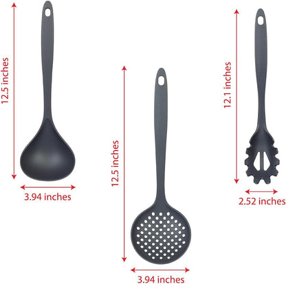 Cooking Kitchen Utensils Set – 7 Pieces, Nylon Tools for Nonstick Cookware, Gray4