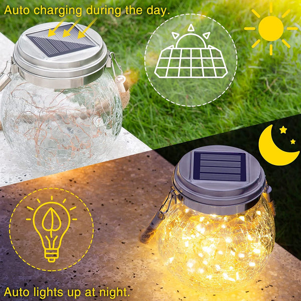 Solar Lantern, 2 Pack Outdoor Lanterns with 30 LED Waterproof Garden Decor Patio Solar Lights Outdoor Decorative Backyard Outdoor Hanging, Warm Light4