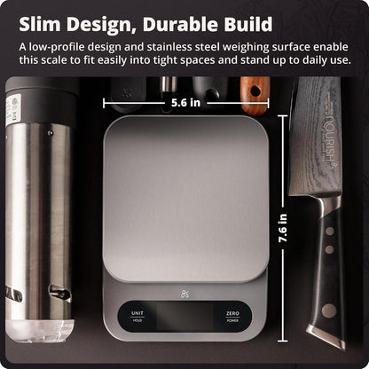 Digital Food Scale for Kitchen & Baking, 22Lb High Capacity | Stainless Steel Platform, Hi-Def LCD, 1G Precision, Tare. Weighs G/Oz/Lb/Ml. for Sourdough, Bread & Bulk Cooking, Large Bowls2