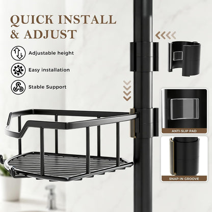 Corner Shower Caddy Tension Pole, Bathroom Organizer for Renters3