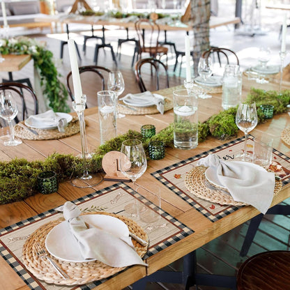 6 Pcs Rustic Fall Placemats, 12X18 Inch Harvest Table Mats5