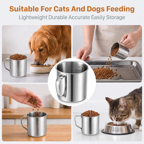 Dog Food Scoop 1.5 Cup, 304 Stainless Steel Dog Food Measuring Cup4
