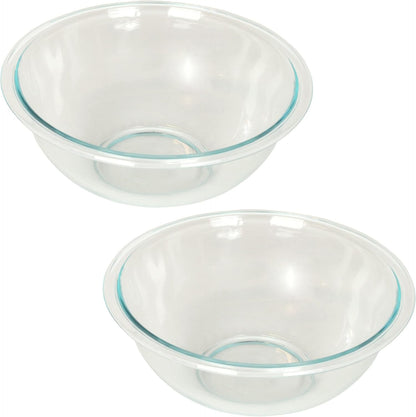 325 (2.5Qt) Clear Glass Mixing Bowls (2-Pack) - Made in USA1