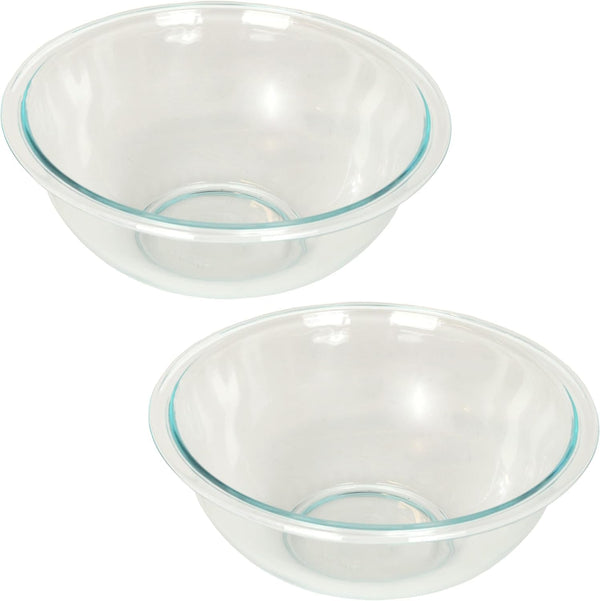 325 (2.5Qt) Clear Glass Mixing Bowls (2-Pack) - Made in USA1