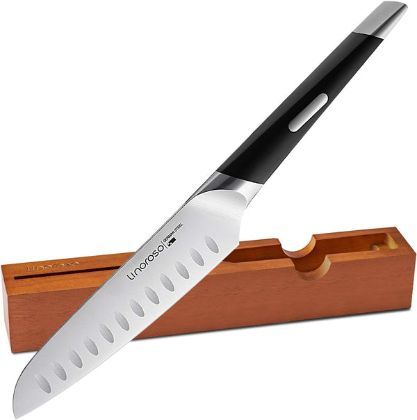 Santoku Knife - Ultra Sharp German High-Carbon Stainless Steel, 6 Inch - Mako Series with Exquisite In-Drawer Knife Block1