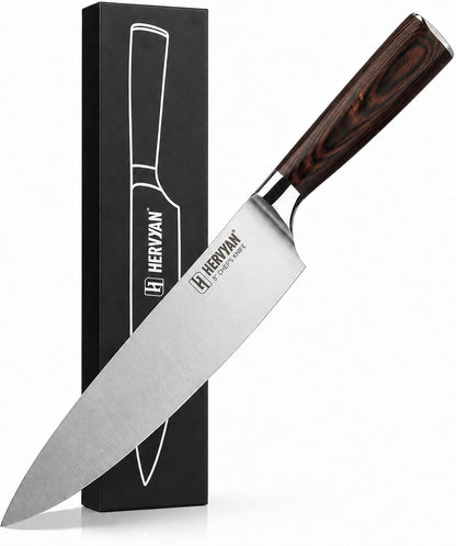 8 Inch Professional Chef Knife - Ultra Sharp German-Inspired Precision Blade High-Carbon Stainless Steel, Ergonomic Pakkawood Handle, Blade Guard and Gift Box for Home Cooks and Restaurants1