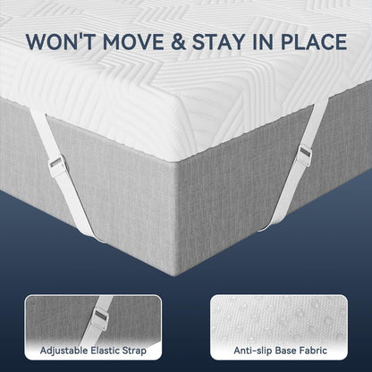 3 Inch Twin XL Memory Foam Mattress Topper,Dorm Room Essentials | Gel Foam Bed Topper with Washable Cover, Non-Slip Back to School Bedding,Pressure-Relieving Mattress Topper for Back Pain4