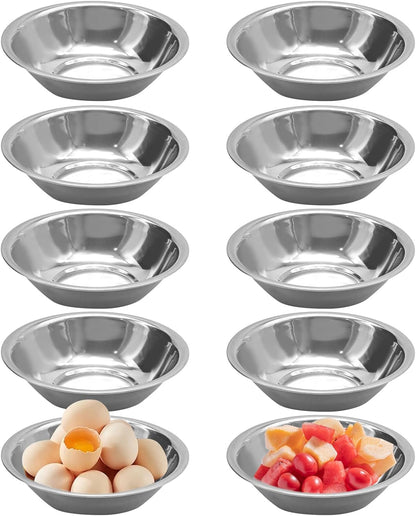 10 PCS Small Stainless Steel Bowls, 3/4 Quart Prep Bowls with Flat Base, 6 1/2 Inch Wide Metal Bowl for Kitchen Prep Cooking Baking Serving Mixing Cereal1