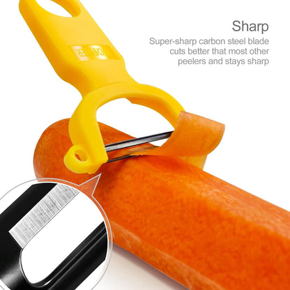Original Vegetable Peeler Carbon Steel Blade 3-Pack Red/Green/Yellow4