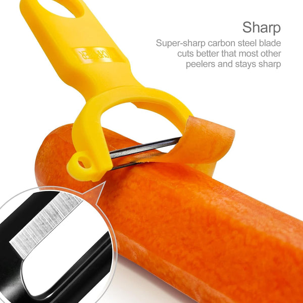Original Vegetable Peeler Carbon Steel Blade 3-Pack Red/Green/Yellow4