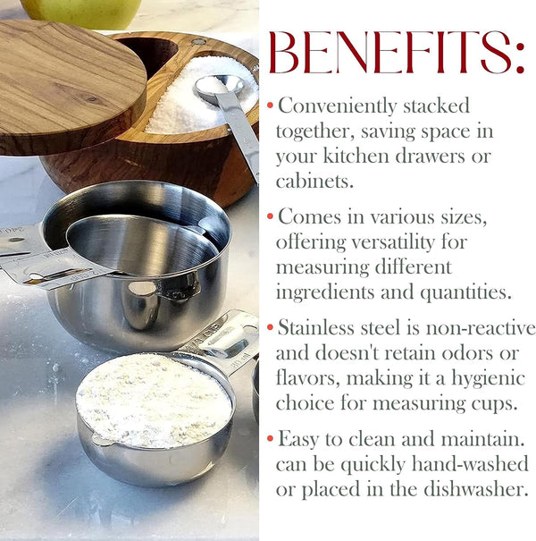 Stainless Steel Measuring Cups Set of 6, Nesting Design3