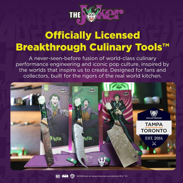 Professional Bread Knife - 8 Inch - the JOKER™ Edition Official License - 5 Layer 9CR18MOV Stainless Steel - Resin Handle - Chef'S Serrated Blade - Collection Item - Knife Sheath5