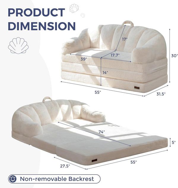 Folding Sofa Bed, 2 in 1 Convertible Sofa to Lounger2