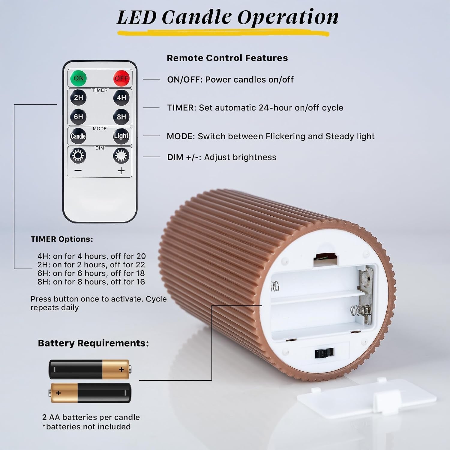 fluted-ribbed-led-pillar-candles-brown-with-reflective-melted-wax-effect-flickering-flame-remote-dimmable-flameless-battery-operated-home-wedding-decor-set-of-3